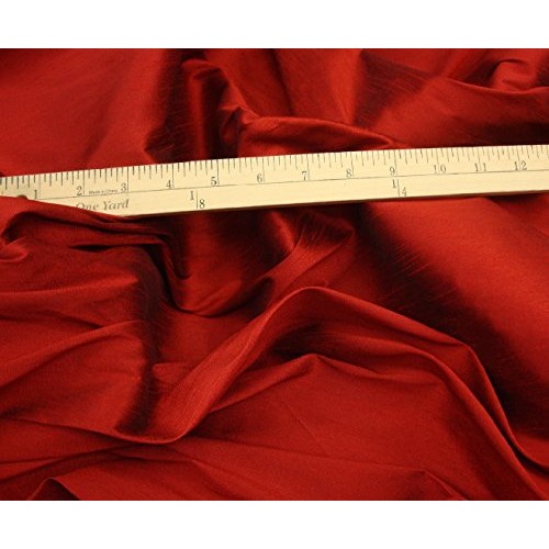 Cinnabar Shantung Dupioni Faux Silk Fabric By the Yard 58 WIde
