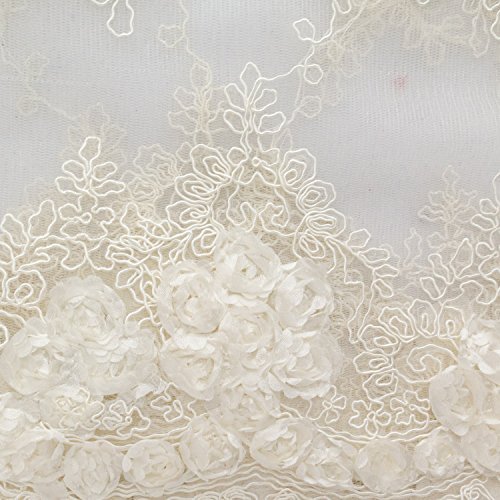 Corsage Lace Embroidered Roses on Mesh 54 Inch Wide Fabric by the ...