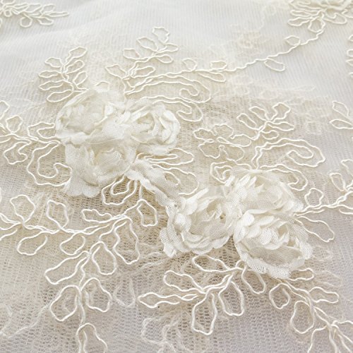 Corsage Lace Embroidered Roses on Mesh 54 Inch Wide Fabric by the ...
