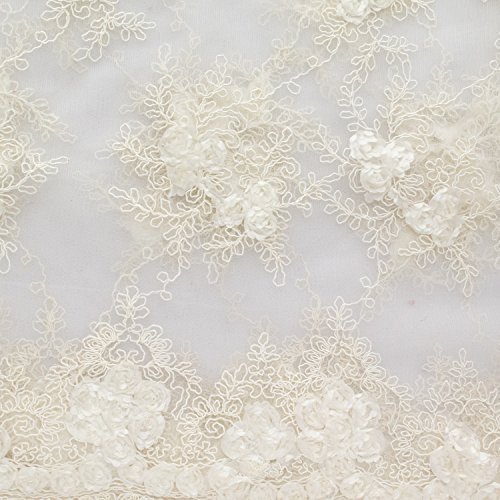 Corsage Lace Embroidered Roses on Mesh 54 Inch Wide Fabric by the ...