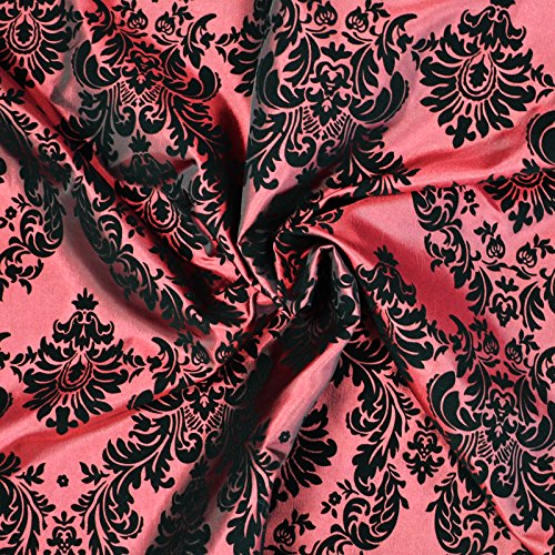 Damask flocked taffeta fabric 58/60 wide by the yard turquoise/b...