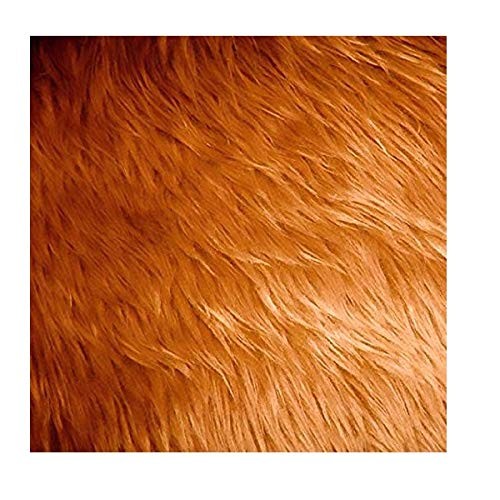 Faux / Fake Long Pile Fur Mongolian DARK CAMEL Fabric / 1 YARD