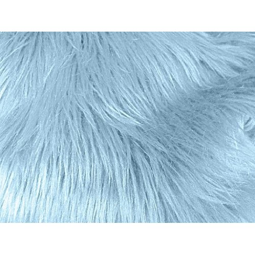 Faux Fur Luxury Shag Baby Blue 60 Inch Wide Fabric By the Yard F....