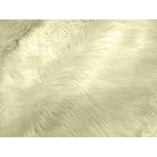 Faux Fur Luxury Shag Ivory 60 Inch Wide Fabric By the Yard F.E.