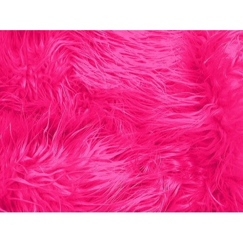 Faux Fur Mongolian Fuchsia 60 Inch Wide Fabric By the Yard F.E.