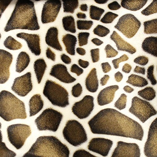 Giraffe Safari Brown Velboa Faux Fur Animal Short Pile Fabric - So...
