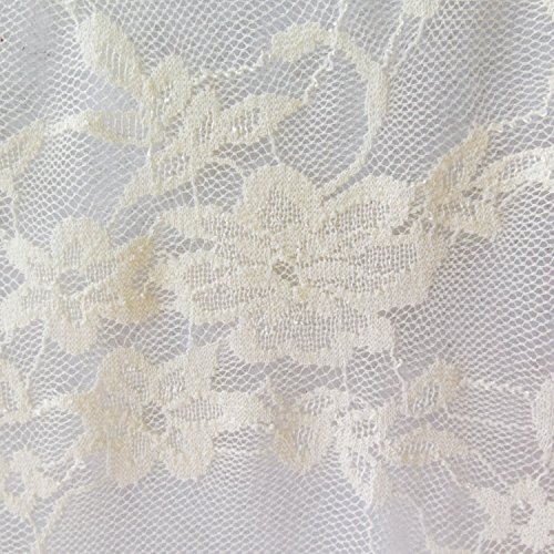 Giselle Stretch Floral Lace Ivory 58 Inch Wide Fabric by The Yard ...