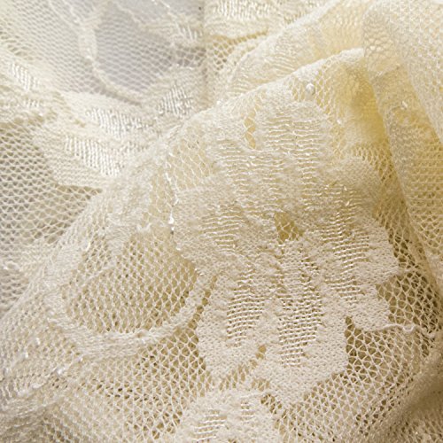 Giselle Stretch Floral Lace Ivory 58 Inch Wide Fabric by The Yard ...
