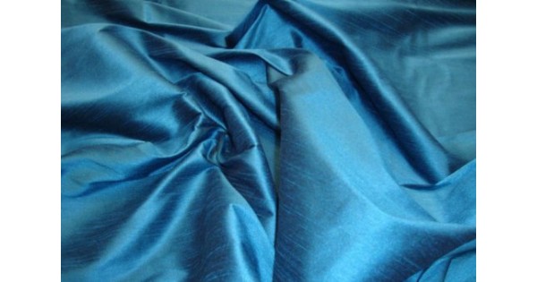 Horizon Blue Shantung Dupioni Faux Silk Fabric Per Yard Horizon Blue Shantung Dupioni Faux Silk