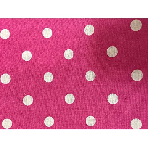 Hot Pink White Small Polka Dot Poly Cotton Fabric -Sold By The Yar...