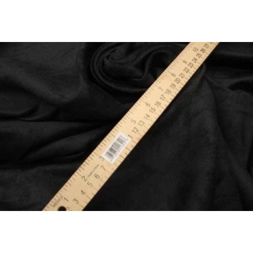 LUVFABRICS Suede Microfiber Polyester Black Suede Upholstery Drape...