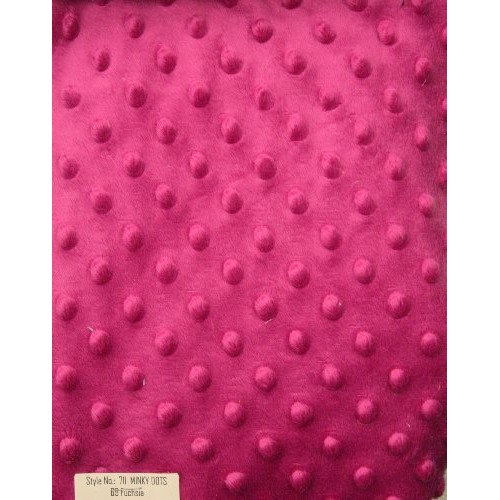 Minky Dimple Dot Fabric Fuchsia Color, Sold By the Yard