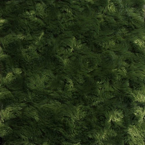 Olive Green Minky Rosebud Fabric, 60 Inches Wide - Sold By The Ya...