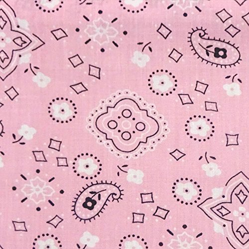 Paisley Bandanna Pink Poly Cotton, 58/60 Inches Wide – Sold By T...