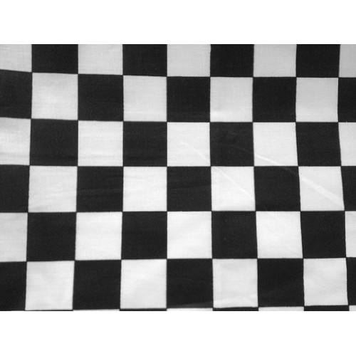 Poly Cotton Print Black Checkered 60 Inch Fabric By the Yard F.E.