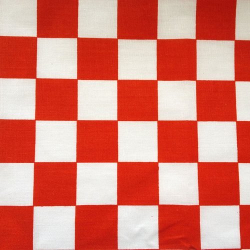 Poly Cotton Print Red Checkered 60 Inch Fabric By the Yard F.E.