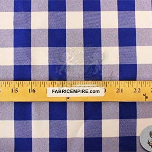 Poly Poplin Checkered Fabric 10 ROYAL / 58 Wide / Sold by the yard