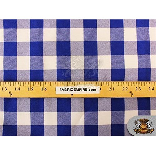 Poly Poplin Checkered Fabric 10 ROYAL / 58 Wide / Sold by the yard