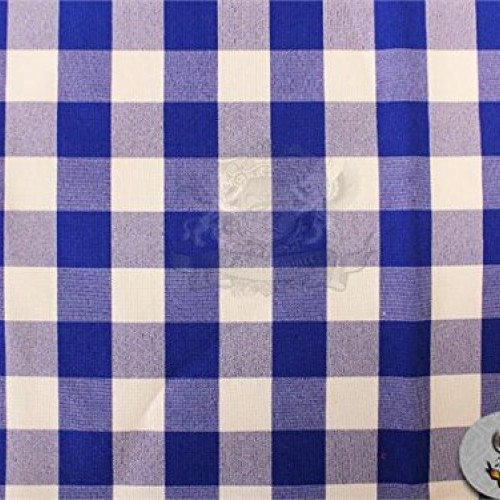 Poly Poplin Checkered Fabric 10 ROYAL / 58 Wide / Sold by the yard