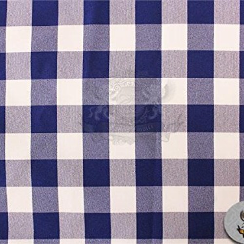 Poly Poplin Checkered Fabric 11 NAVY / 58 Wide / Sold by the yard