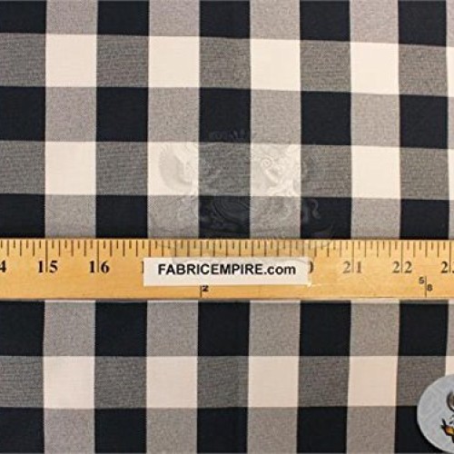 Poly Poplin Checkered Fabric 12 BLACK / 58 Wide / Sold by the yard