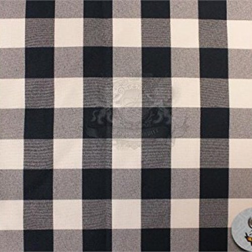Poly Poplin Checkered Fabric 12 BLACK / 58 Wide / Sold by the yard