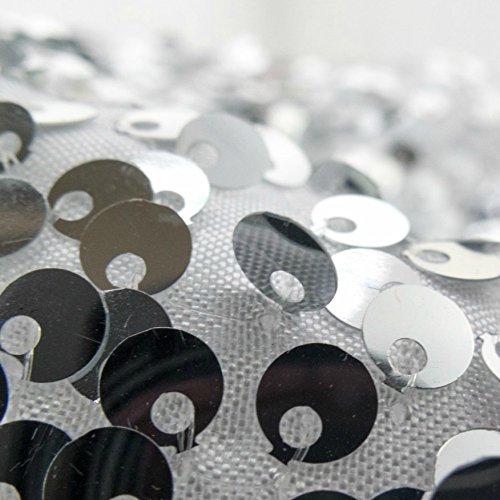 Raindrop Sequin Taffeta 54 Inch- Fabric by The Yard F.E. Silver...