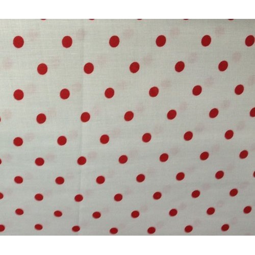 Small Polka Dot Poly Cotton Red Dots on White 58 Inch Fabric By th...