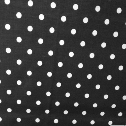 Small Polka Dot Poly Cotton White Dots on Black 58 Inch Fabric By ...