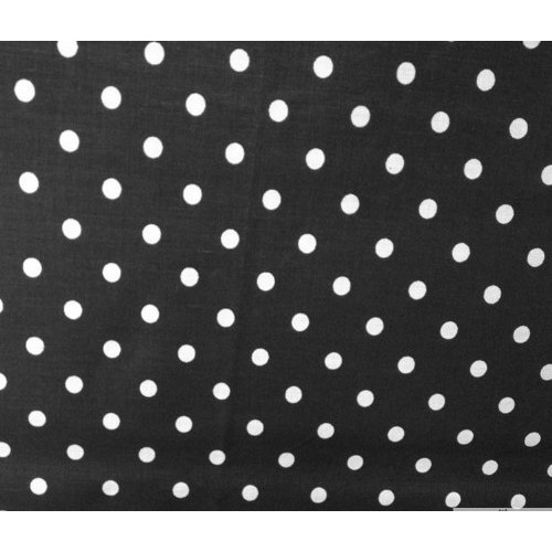 Small Polka Dot Poly Cotton White Dots on Black 58 Inch Fabric By ...