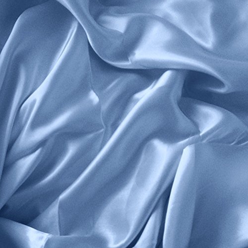 Solid Satin Charmeuse 60 Inch Fabric by The Yard F.E. Light Blue