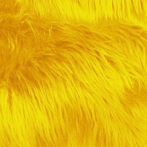 Solid Shaggy Faux/Fake Fur Fabric-Golden Yellow-Long Pile 60 Sold...