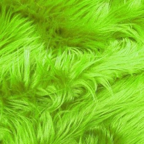 Solid Shaggy Faux/Fake Fur Fabric-Lime Green-Long Pile 60 Sold By...