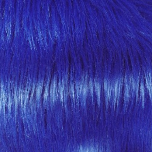 Solid Shaggy Faux/Fake Fur Fabric-Royal Blue-Long Pile 60 Sold By...