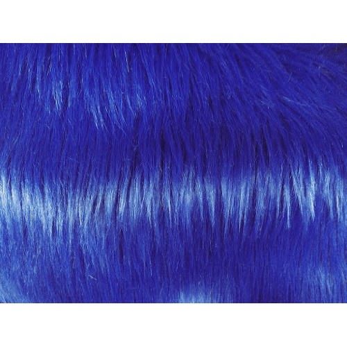 Solid Shaggy Faux/Fake Fur Fabric-Royal Blue-Long Pile 60 Sold By...