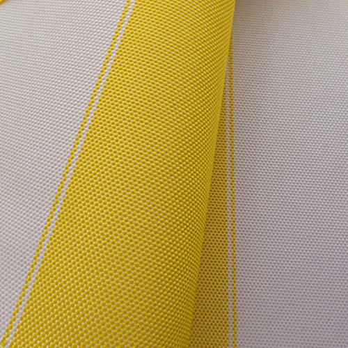 Stripe Indoor Outdoor Waterproof Canvas Yellow White Fabric by The...