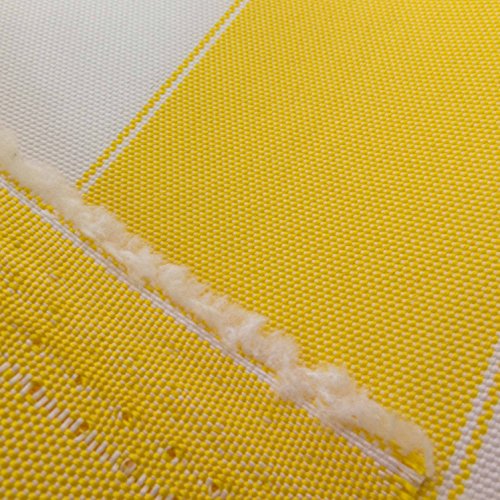 Stripe Indoor Outdoor Waterproof Canvas Yellow White Fabric by The...