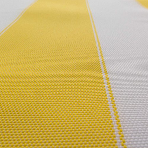Stripe Indoor Outdoor Waterproof Canvas Yellow White Fabric by The...