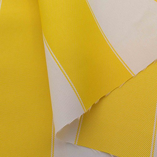 Stripe Indoor Outdoor Waterproof Canvas Yellow White Fabric by The...