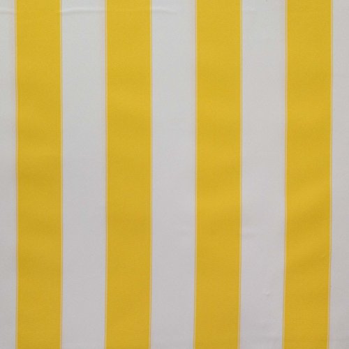 Stripe Indoor Outdoor Waterproof Canvas Yellow White Fabric by The...