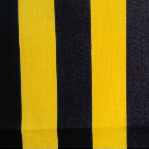Stripes Big Yellow Black Poly Cotton 58 Inch Fabric By the Yard F...