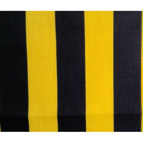 Stripes Big Yellow Black Poly Cotton 58 Inch Fabric By the Yard F...