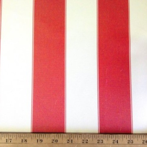 Waterproof Outdoor Canvas Stripes Red and White 60 Inch Wide Fabri...