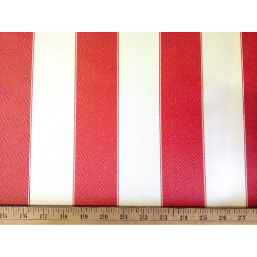 Waterproof Outdoor Canvas Stripes Red and White 60 Inch Wide Fabri...
