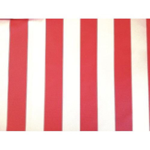 Waterproof Outdoor Canvas Stripes Red and White 60 Inch Wide Fabri...