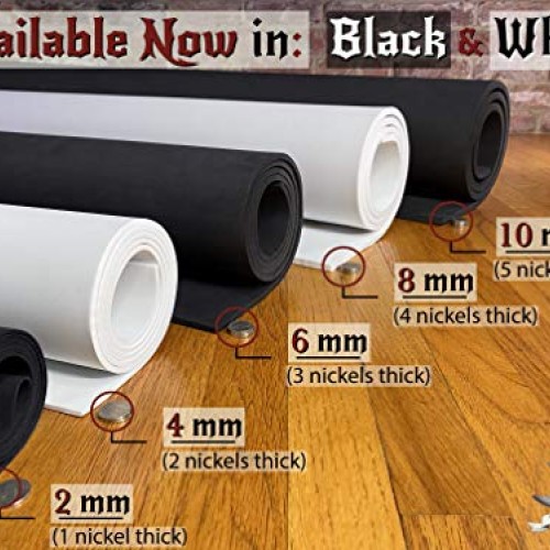 EVA Foam Cosplay - 6mm Thick 2mm to 10mm - Black or White - Larg...