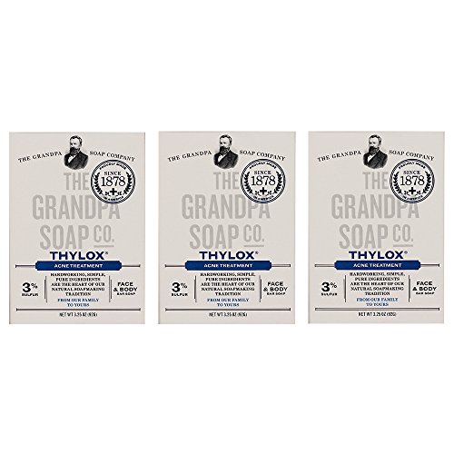 Grandpas Thylox Acne Treatment Soap with Sulfur - 3.25 oz 3-pack