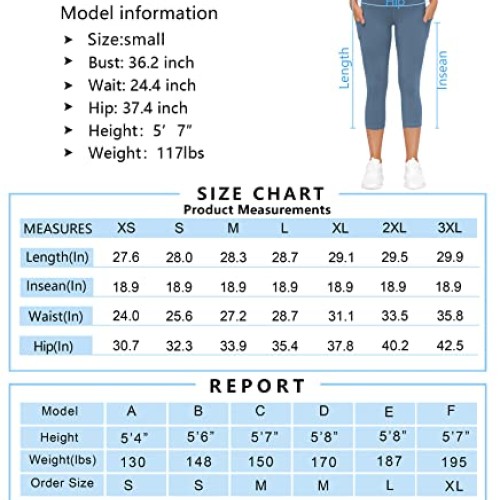 THE GYM PEOPLE Thick High Waist Yoga Capris with Pockets, Tummy Co...