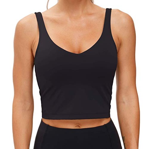 Women’s Longline Sports Bra Wirefree Padded Medium Support Yoga Br...