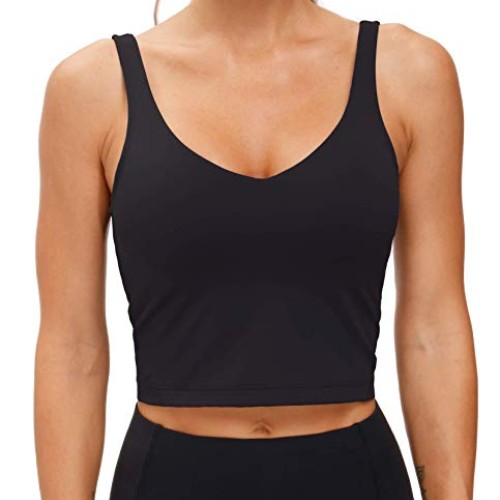 Women’s Longline Sports Bra Wirefree Padded Medium Support Yoga Br...